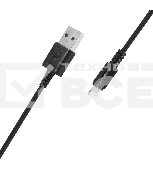 Кабель SunWind USB (m)-Lightning (m) 1.2м черный блистер