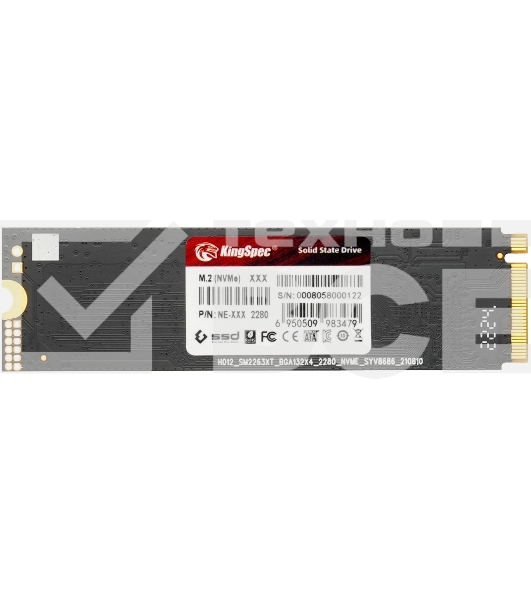 Накопитель SSD KingSpec NE-2TB, 2000GB, PCIe 3.0 x4, M.2 2280, NVMe, R/W 2400/1900