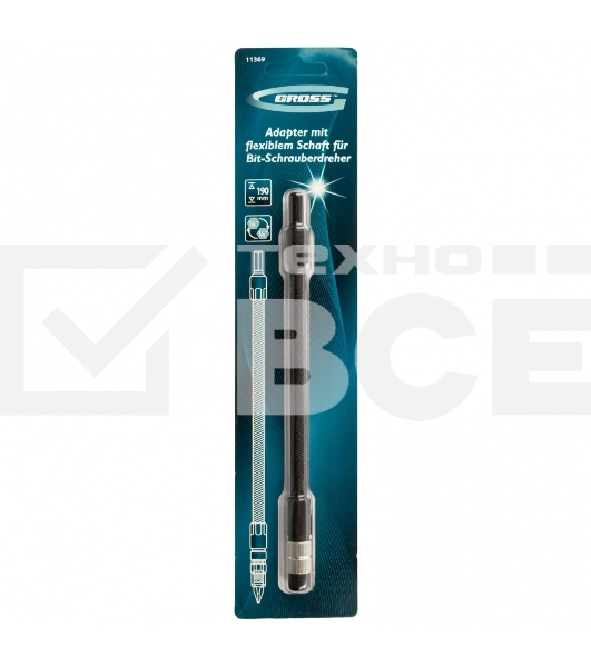 Переходник GROSS 11369гибкий для бит 190мм 1/4''