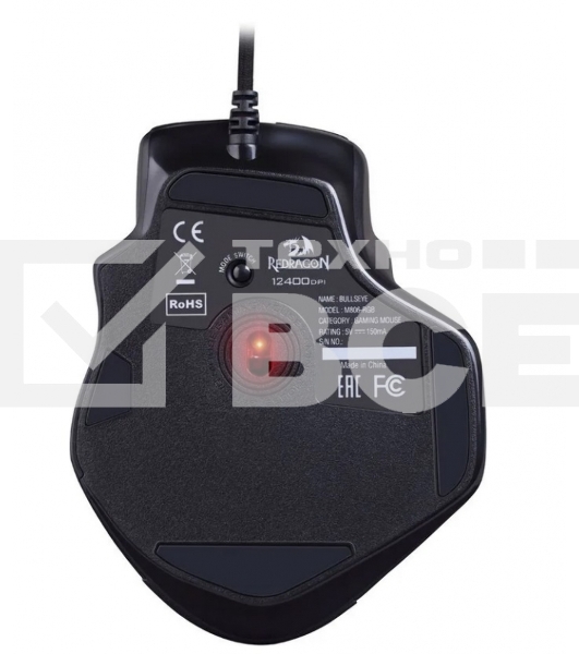 Мышь проводная Defender Redragon Bullseye черный, 12400 dpi, USB, кнопки - 8