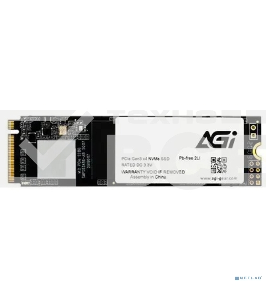 Накопитель SSD AGI AI198, 256Gb, PCIe 3.0 x4, M.2 2280, NVMe, R/W 1936/1217