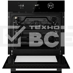 Встраиваемый духовой шкаф Kuppersberg HO 677 B, High-Tech, объем 70 л, 13 режимов, электронное управление (утапливаемые переключатели, аналоговый дисплей), телескопические направляющие на одном уровне, максимальная температура 300 градусов, 2 стекла в дверце, черный, фото2