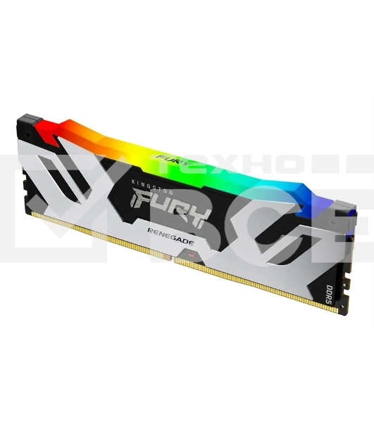 Оперативная память Kingston Fury Renegade, DDR5, 16GB (1x16GB), 8000MHz, CL38, DIMM, с радиаторами, RGB, серебристый/черный