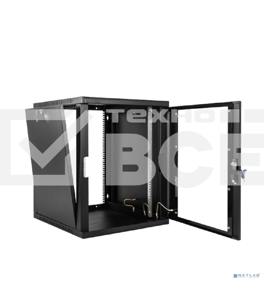 Шкаф ЦМО телекоммуникационный настенный сварной 12U (600 650) съемные стенки, дверь стекло, черный