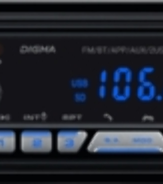 Автомагнитола Digma MCP-227B, 1 DIN, Bluetooth, USB Type-A, AUX, пульт ДУ