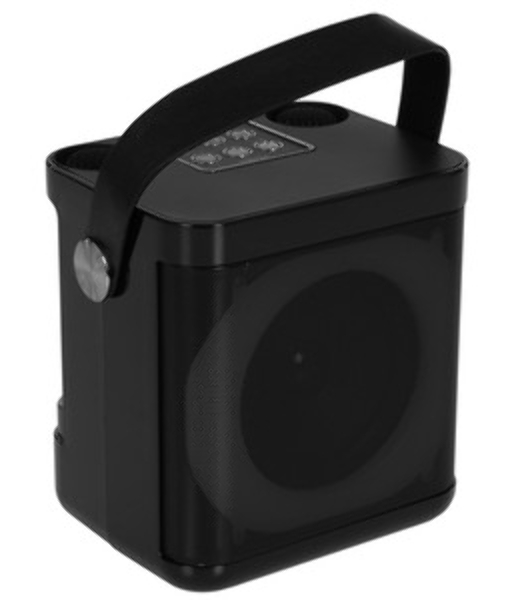 Переносная караоке система TRS2406 iconBIT K702B Колонка 10Вт, 2 микрофона Bluetooth, подсвктка, с аккумулятор в колонке 1500mAh и микрофонах, 16*12*16.7 CM, черный