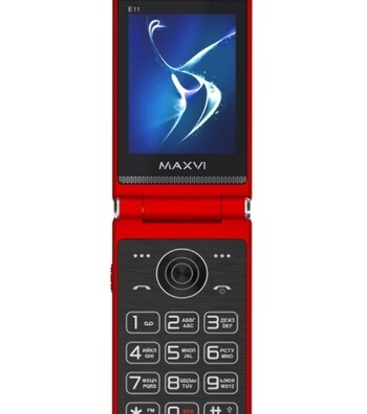 Мобильный телефон Maxvi E11 красный/серебристый