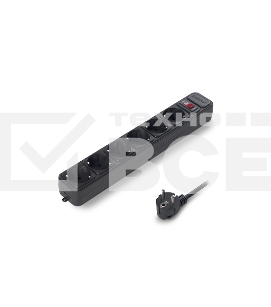 Сетевой фильтр ExeGate EX119391RUS SP-6-1.8B (6 розеток, 1.8м, евровилка, черный)