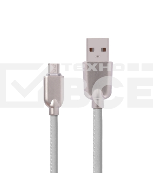 Кабель USB ACD-Allure MicroUSB ~ USB-A Кожа, 1м, белый (ACD-U926-M1W)
