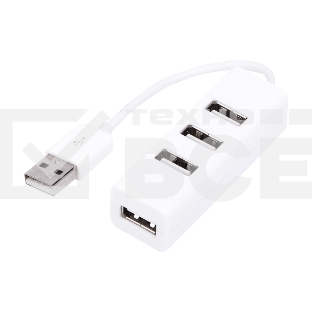 Разветвитель USB на 4 порта белый Rexant