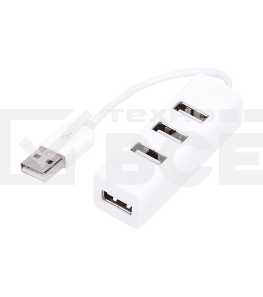 Разветвитель USB на 4 порта белый Rexant