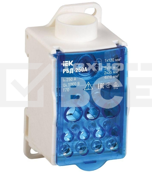 Распределительный блок Iek RBD-250 на DIN-рейку РБД-250А