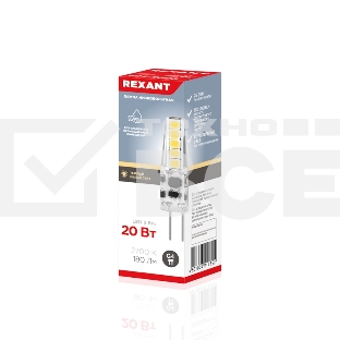 Лампа светодиодная Rexant капсульного типа JC-SILICON G4 12 В 2 Вт 2700 K теплый свет (силикон)