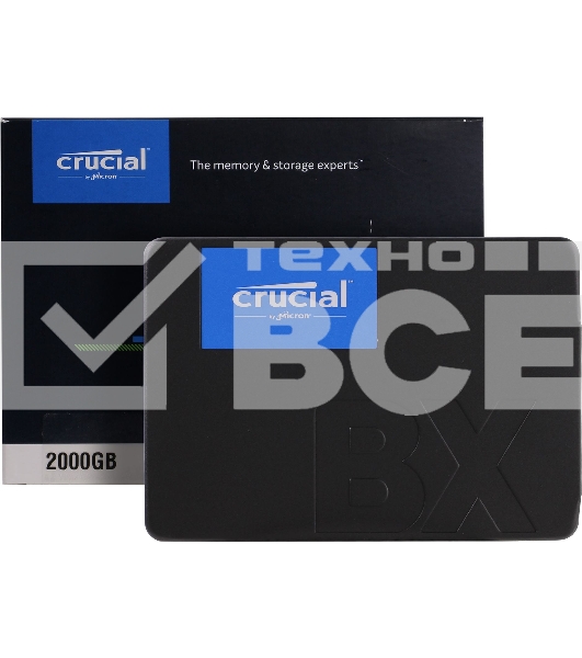 Накопитель SSD Crucial BX500, 2Tb, SATA III, 2.5