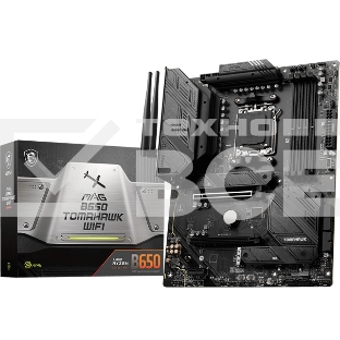 Материнская плата MSI MAG B650 TOMAHAWK WIFI, AM5, AMD B650, 4xDDR5, 6xSATA, 3xM.2, 1xPCI-E 4.0 x16, 1xPCI-E 4.0 x2, 1xHDMI, 1xDisplayPort, 1xUSB Type-C, 1x2.5Gb LAN, 2xUSB-A 2.0, 3xUSB-A 3.2 Gen 1, 3xUSB-A 3.2 Gen 2, 5x3.5 мм, 7.1, Standard-ATX