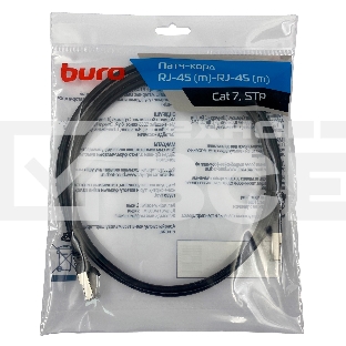 Патч-корд Buro STP 4 пары cat7 CCA molded 1.5м черный RJ-45 (m)-RJ-45 (m)