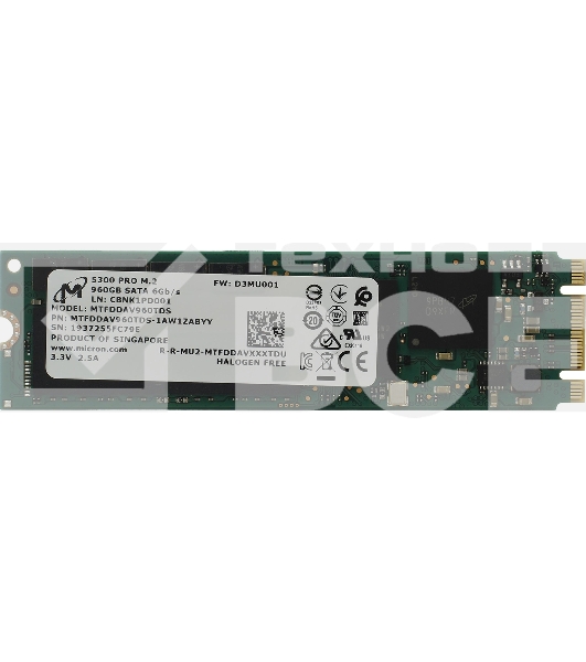 Накопитель SSD Micron 5300 PRO 960Gb M.2 SATA Non-SED Enterprise Solid State Drive