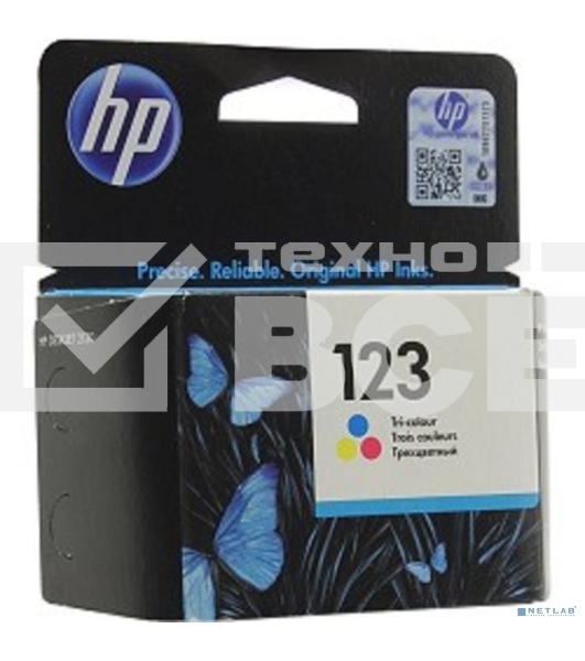 Картридж струйный HP 123 F6V16AE многоцветный, 100 стр., для HP DJ 2130