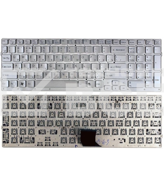 Клавиатура для ноутбука Sony Vaio VPC-CB VPC-CB17 серебристая