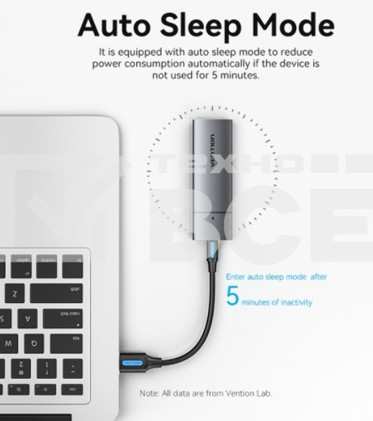Корпус для SSD Vention USB 3.1 Gen 2-C M.2 NGFF (B-Key/B&M Key) Серый