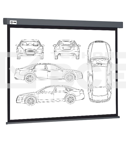 Экран Cactus 168x299см Wallscreen CS-PSW-168X299-SG 16:9 настенно-потолочный рулонный серый