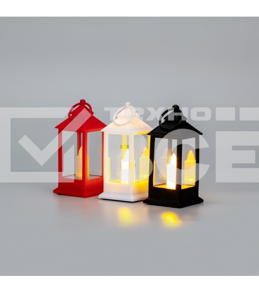 Набор Neon-night из 3 фонарей со свечкой 5,5х5,5х12,5 см, цвет корпуса белый, красный, черный, цвет свечения теплый белый, питание 3xLR1130