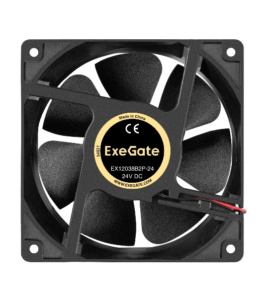 Вентилятор 24В DC ExeGate EX12038B2P-24 (120x120x38 мм, 2-Ball (двойной шарикоподшипник), 2pin, 3000RPM, 46dBA)