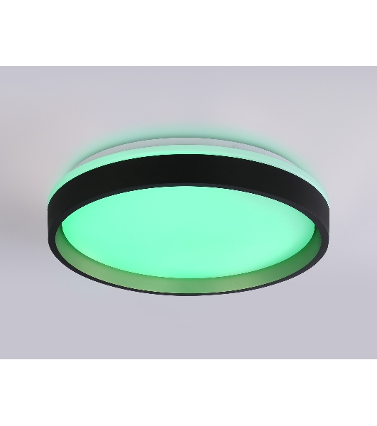 Светодиодный светильник RGB Ambrella light FZ604 BK/GD черный/золото IP20 46W 3000K-6500K+RGB D390*80 (ПДУ ИК)
