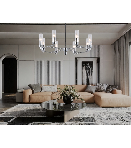 Люстра Ambrella light LH55152/8 CH/CL хром/прозрачный E14/8 max 40W D765*520