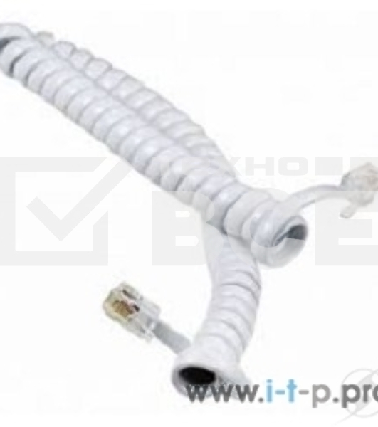 Шнур для телефонной трубки Rexant витой RJ-10 (4P-4C), 2м, белый