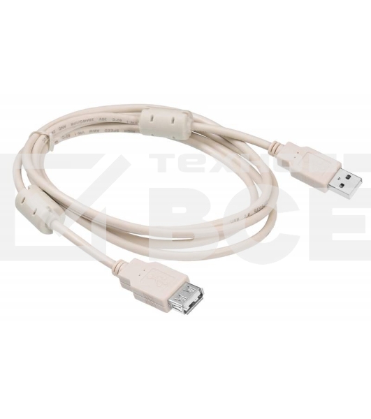 Кабель-удлинитель USB2.0 Buro USB2.0-AM-AF-1.8M-MG A(m)/A(f) (1.8м) феррит.кольца