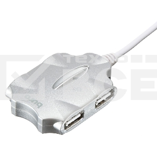 Разветвитель USB 2.0 Buro BU-HUB4-0.5-U2.0-Candy 4порт. серебристый