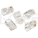 Коннектор Gembird Вилка RJ-45 LC-8P8C-001 (3-зубца)  кат.5e, для одножильного кабеля  (100 шт.), фото 1