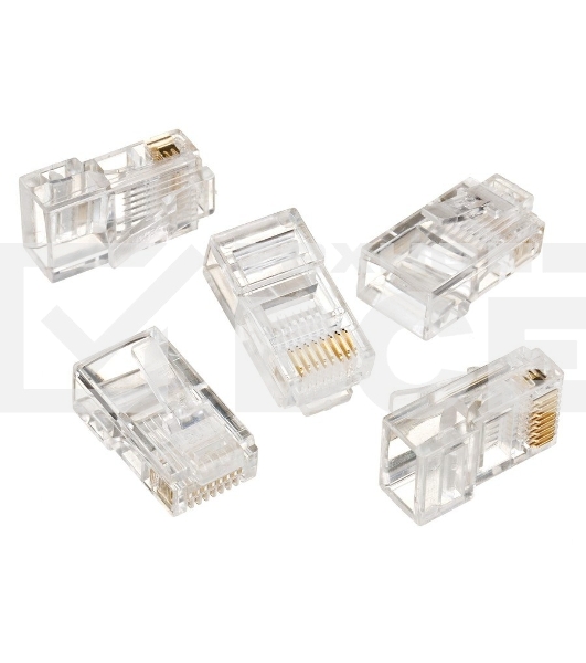 Коннектор Gembird Вилка RJ-45 LC-8P8C-001 (3-зубца)  кат.5e, для одножильного кабеля  (100 шт.)