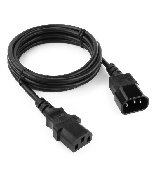 Кабель Power Cube Кабель питания сист.блок-монитор RPC-189-1.8M, 3x0.75, 1.8м, C13-C14 (аналог VDE), 10А, черный, с заземлением