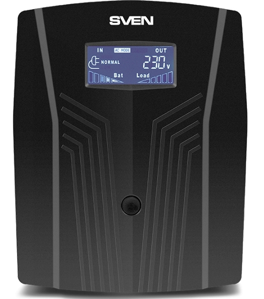 Источник бесперебойного питания UPS Sven Pro 1500 (1000 WA, LCD, USB, RG-45, 3 евро розетки)