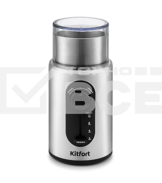 Кофемолка Kitfort KT-748 200Вт сист.помол.:ротац.нож вместим.:70гр нержавеющая сталь/черный