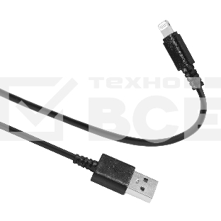 Кабель SunWind USB (m)-Lightning (m) 1.2м черный блистер