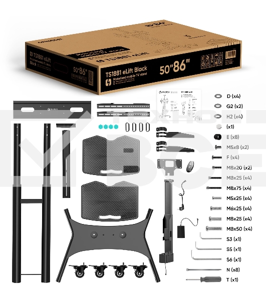 Подставка для телевизора Onkron TS1881 Elift черный 50