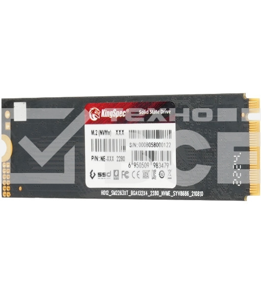 Накопитель SSD KingSpec NE-2TB, 2000GB, PCIe 3.0 x4, M.2 2280, NVMe, R/W 2400/1900