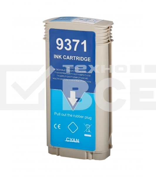 Струйный картридж NV Print 72 (NV-C9371A) Cyan для HP DesignJet T1100, T1120, T1200, T1300, T610, T620, T770, T790, T2300, T795 (130 мл)