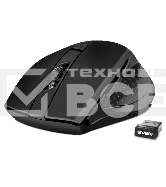 Мышь беспроводная SVEN RX-425W черный, 1600 dpi, радиоканал, USB, кнопки - 6
