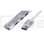 Разветвитель USB3.0/2.0 Gembird UHB-C206, USB3.0, 3xUSB2.0, кабель USB 10 см, серебристый металл, пакет, фото3