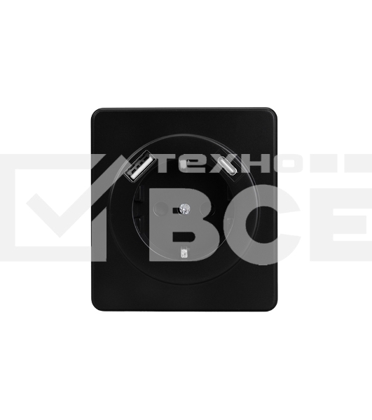 Розетка Kranz ROUND 1-ая с/з с/у з/ш 16А с USB A+C быстрой зарядки 5В/3А оникс