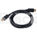 Кабель DisplayPort Cablexpert CC-DP8K-2M, 20M/20M, v1.4, 8К, медь, тройной экран, 2м, черный, пакет, фото 1