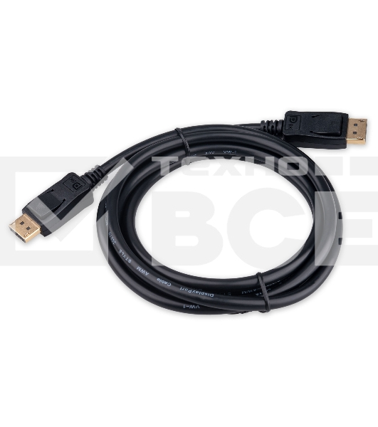 Кабель DisplayPort Cablexpert CC-DP8K-2M, 20M/20M, v1.4, 8К, медь, тройной экран, 2м, черный, пакет