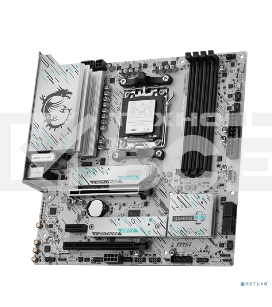 Материнская плата MSI B850M GAMING PLUS WIFI, AM5, AMD B850, 4xDDR5, 4xSATA, 2xM.2, 1xPCIe 5.0 x16, 1xPCIe 4.0 x4, 1xPCIe 3.0 x1, 1xDP, 1xHDMI, 1x5Gb LAN, Wi-Fi 7, Bluetooth 5.4, 3xUSB-C 10Gbps, 3xUSB-A 10Gbps, 3xUSB-A 5Gbps, 3x3.5 мм, 7.1, mATX