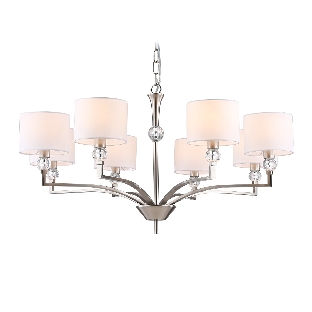 Люстра Ambrella light LH71123/8 SN/WH никель/белый E14/8 max 40W D840*880