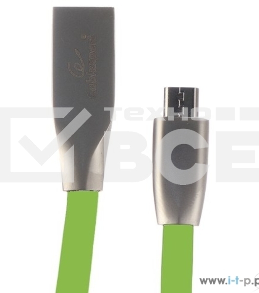 Кабель USB 2.0 Cablexpert CC-G-mUSB01Gn-1M, AM/microB, серия Gold, длина 1м, зеленый, блистер