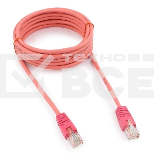 Патч-корд UTP Cablexpert кат.5e, 3м, литой, многожильный (розовый)